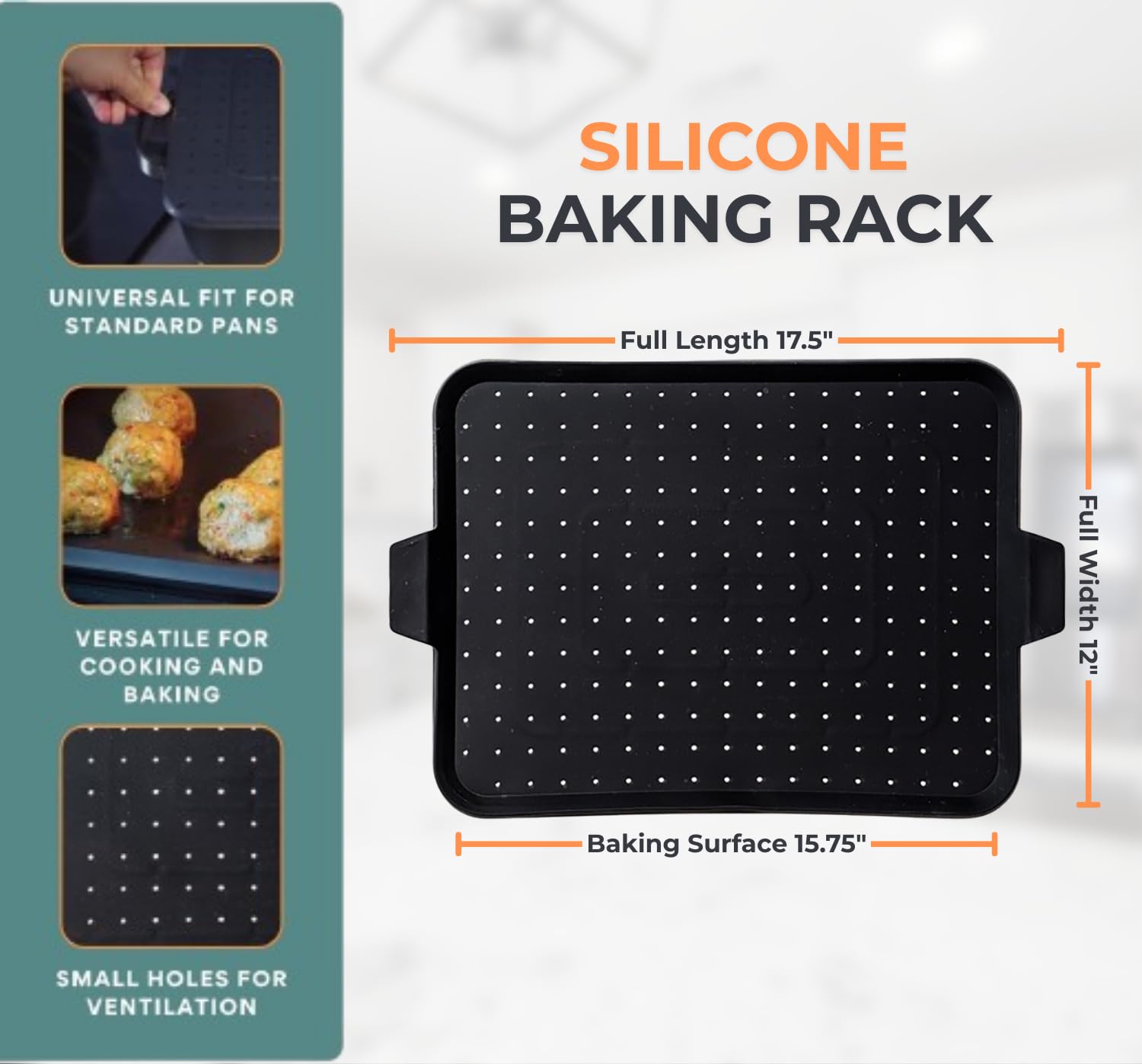 Beckon Ware grease splash guard protecting countertop during roasting.