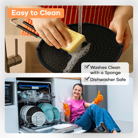 Beckon Ware stove top shield promotes cleaner counters and safer meals.