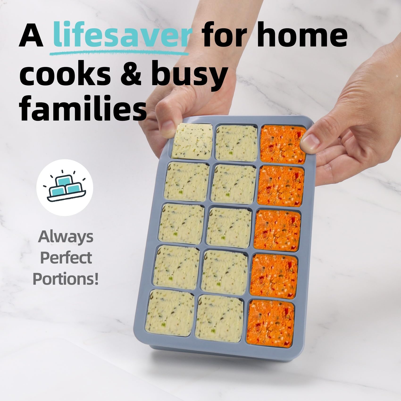 BECOKIT baby food or curry paste stored in freezer portions for meal planning