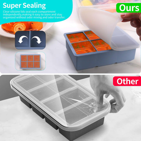 BECOKIT BPA-free platinum silicone tray for durable, reusable freezing