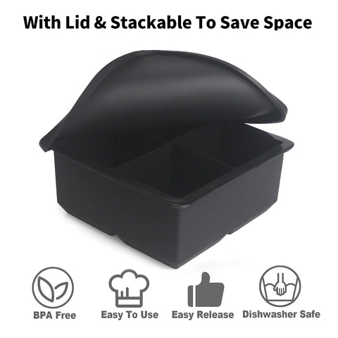 BECOKIT easy-release silicone ice tray for effortless cube removal