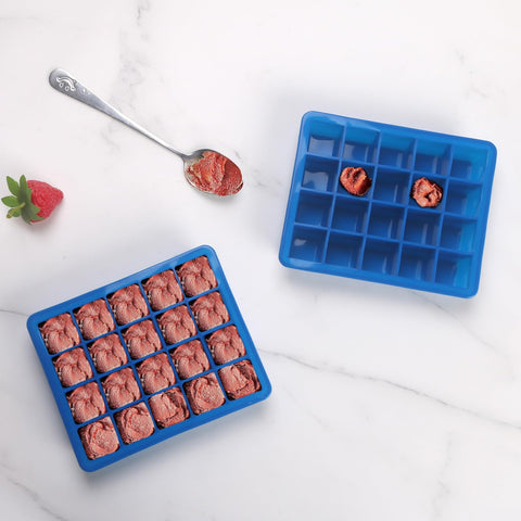 BECOKIT freezer molds store baby food, herbs, and lemon juice
