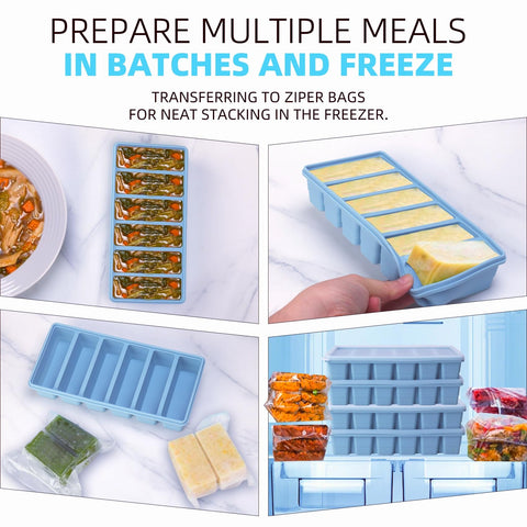BECOKIT blue freezer tray versatile for sauces, soups, and porridge.