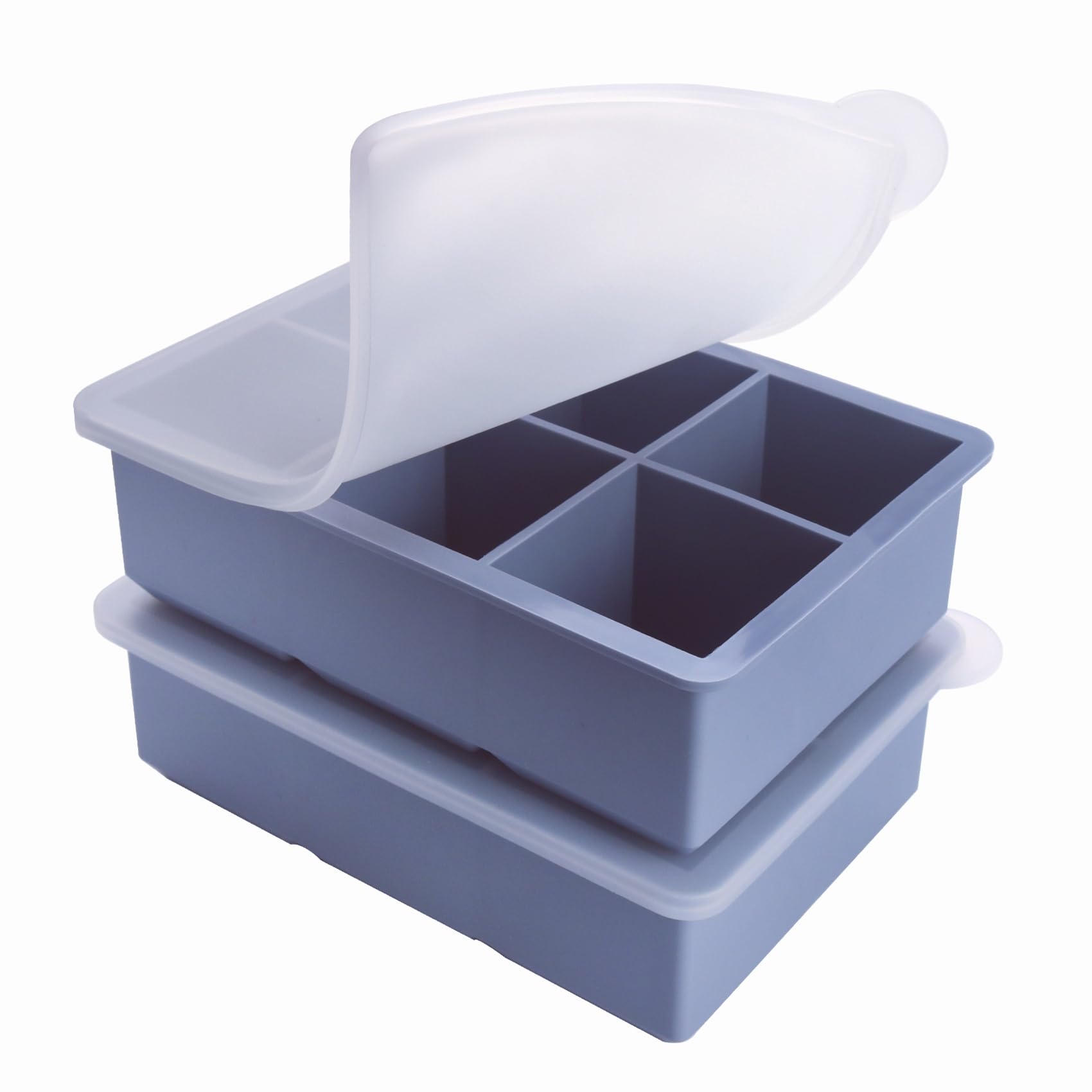 BECOKIT half-cup freezer tray blue 2-pack with easy release for meal prep