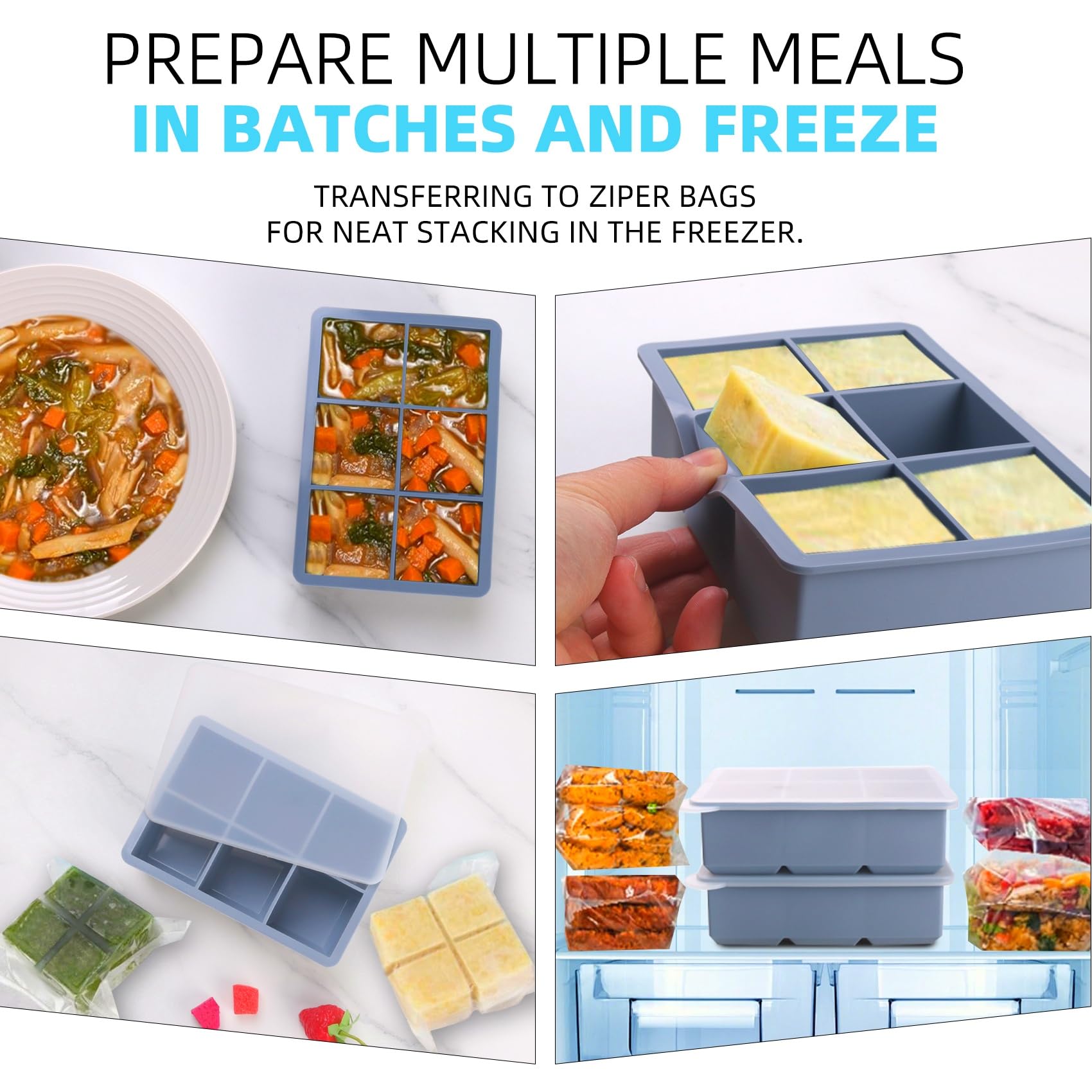 BECOKIT multi-use freezer tray for soups, sauces, and desserts