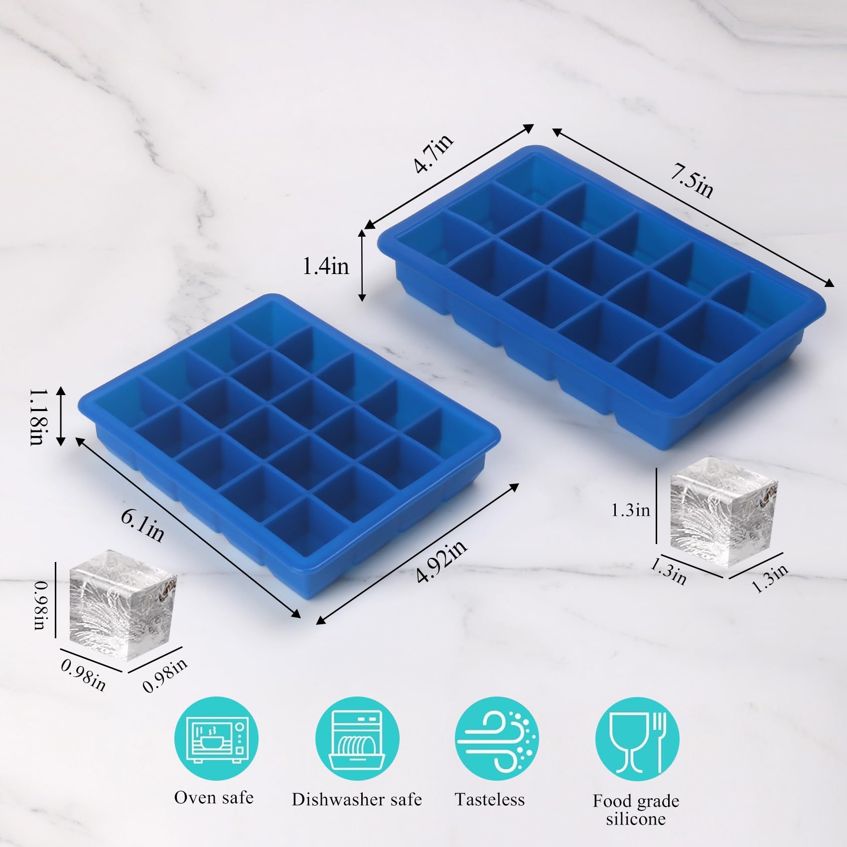 BECOKIT silicone freezer molds with lid for easy release and organized storage