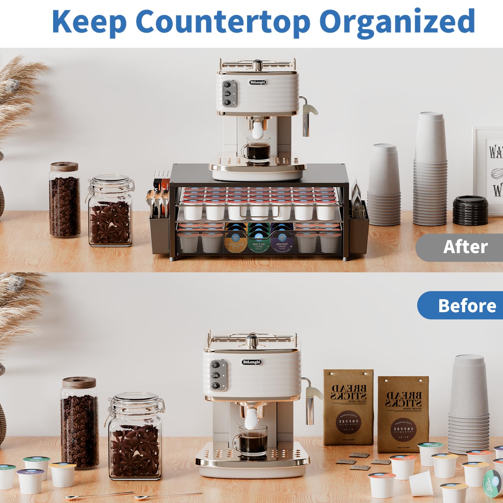 Becomrock K Cup Holder Organizer showcases large-capacity pod storage