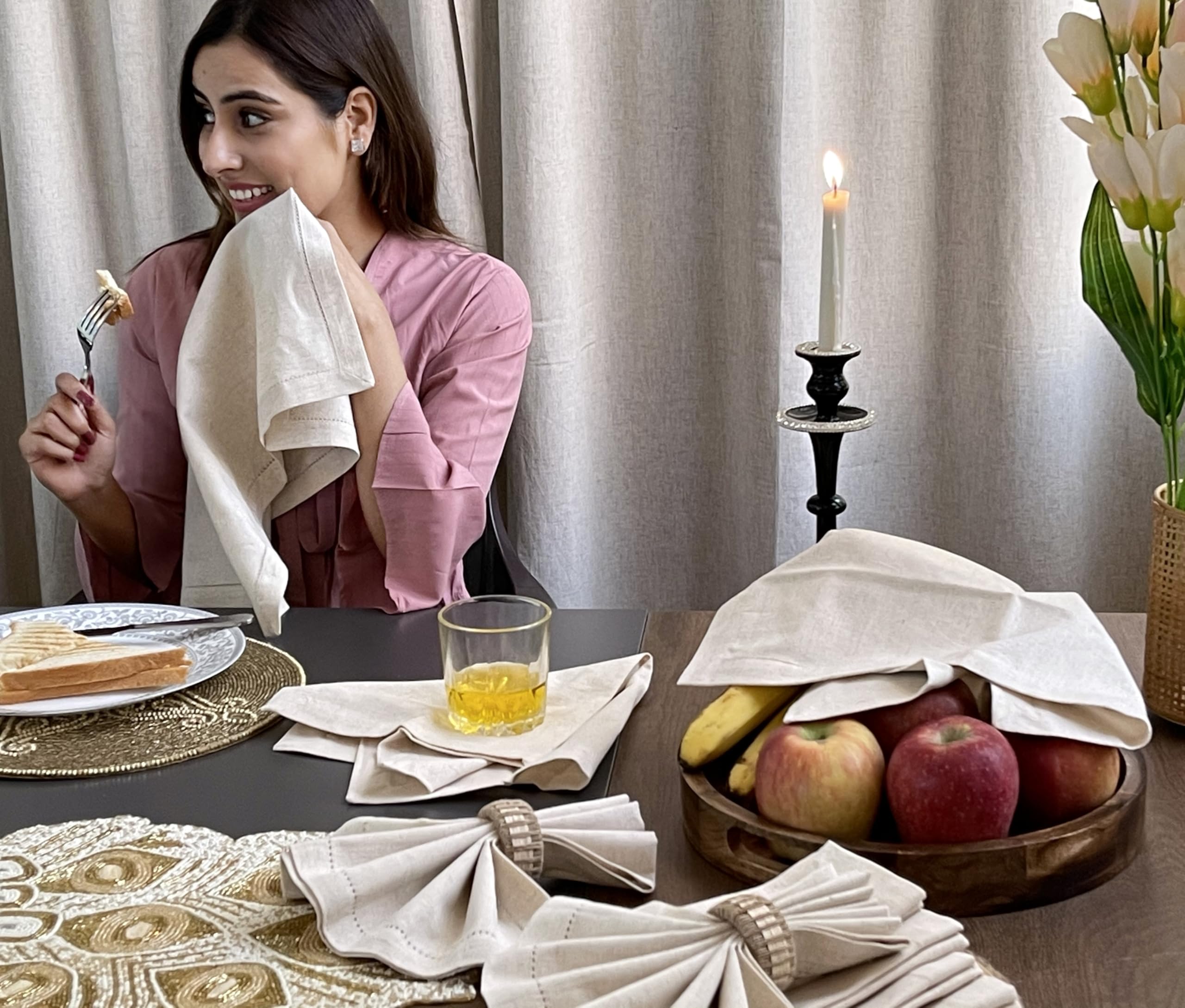 Bedding Craft eco-friendly napkins as reusable tableware option.