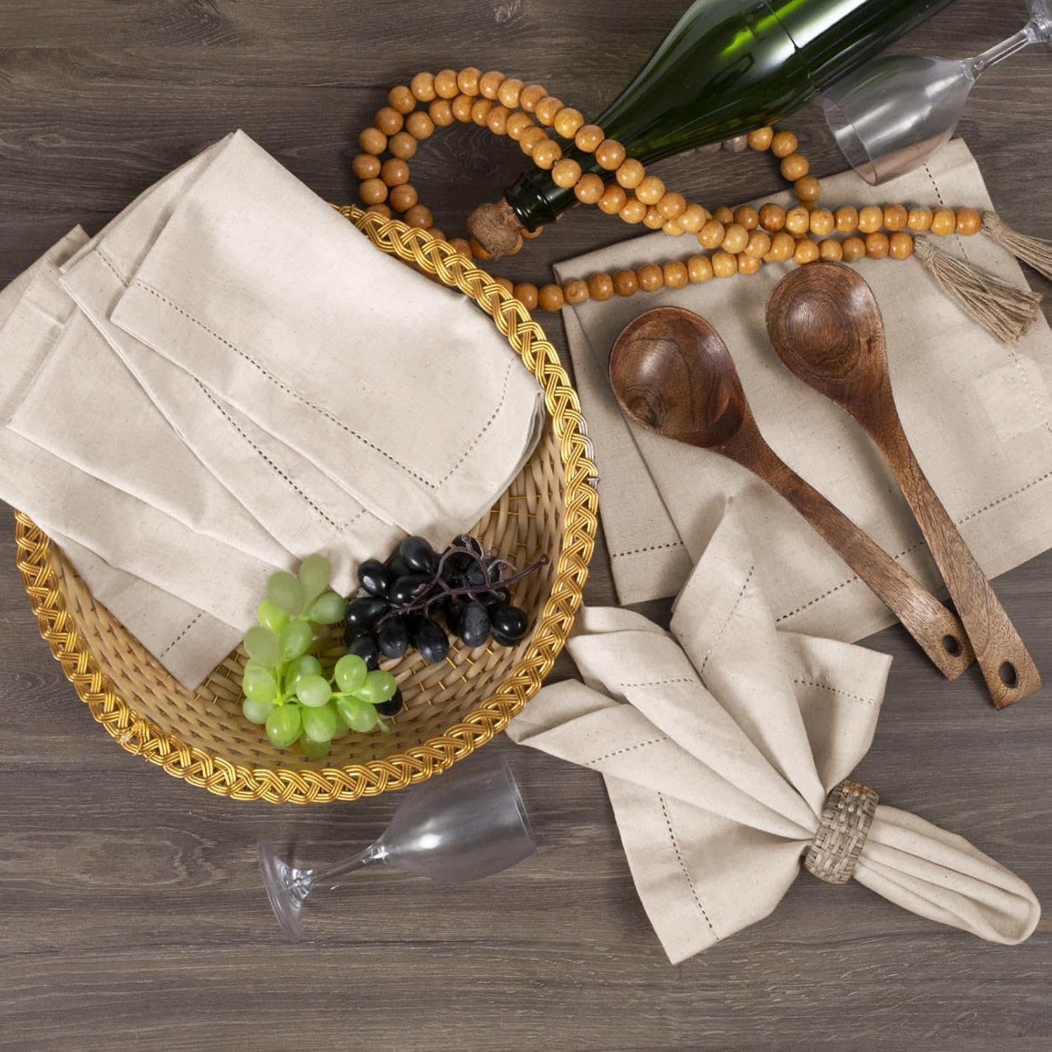 Bedding Craft linen cotton blend napkins, durable for daily dining.