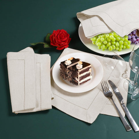 Bedding Craft napkins with hemstitched corners, perfect for cocktails.
