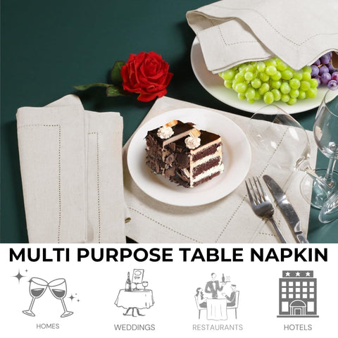 Bedding Craft napkins with natural tone add timeless table elegance