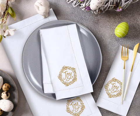 Bedding Craft cotton napkins are machine washable for easy care and reuse.