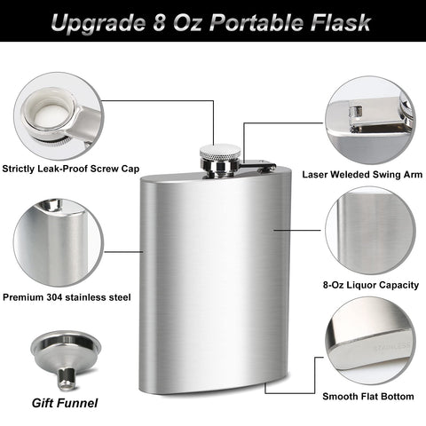 BEDEONE 8 Oz flask with funnel for easy refilling