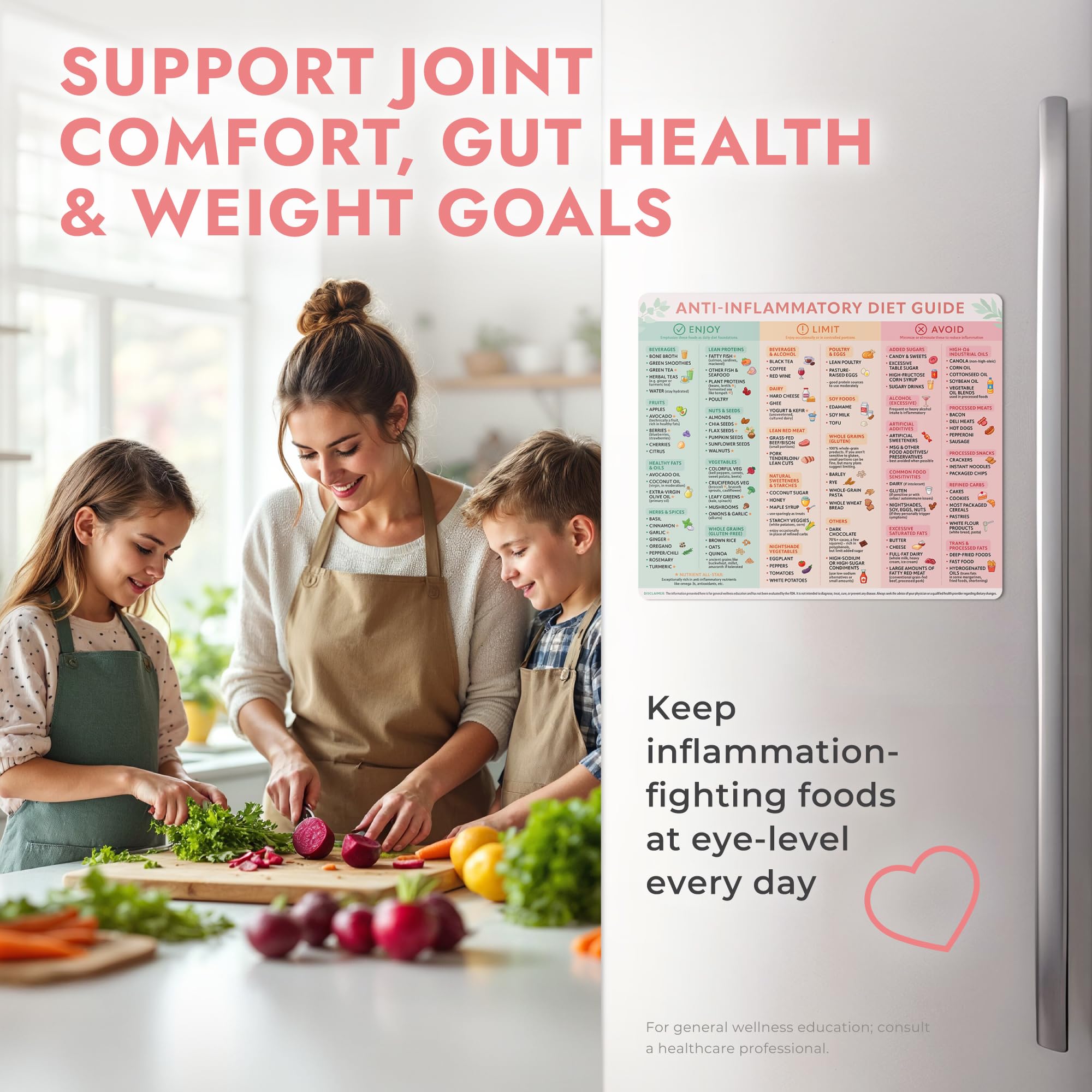Full back magnet provides secure attachment to kitchen surfaces.