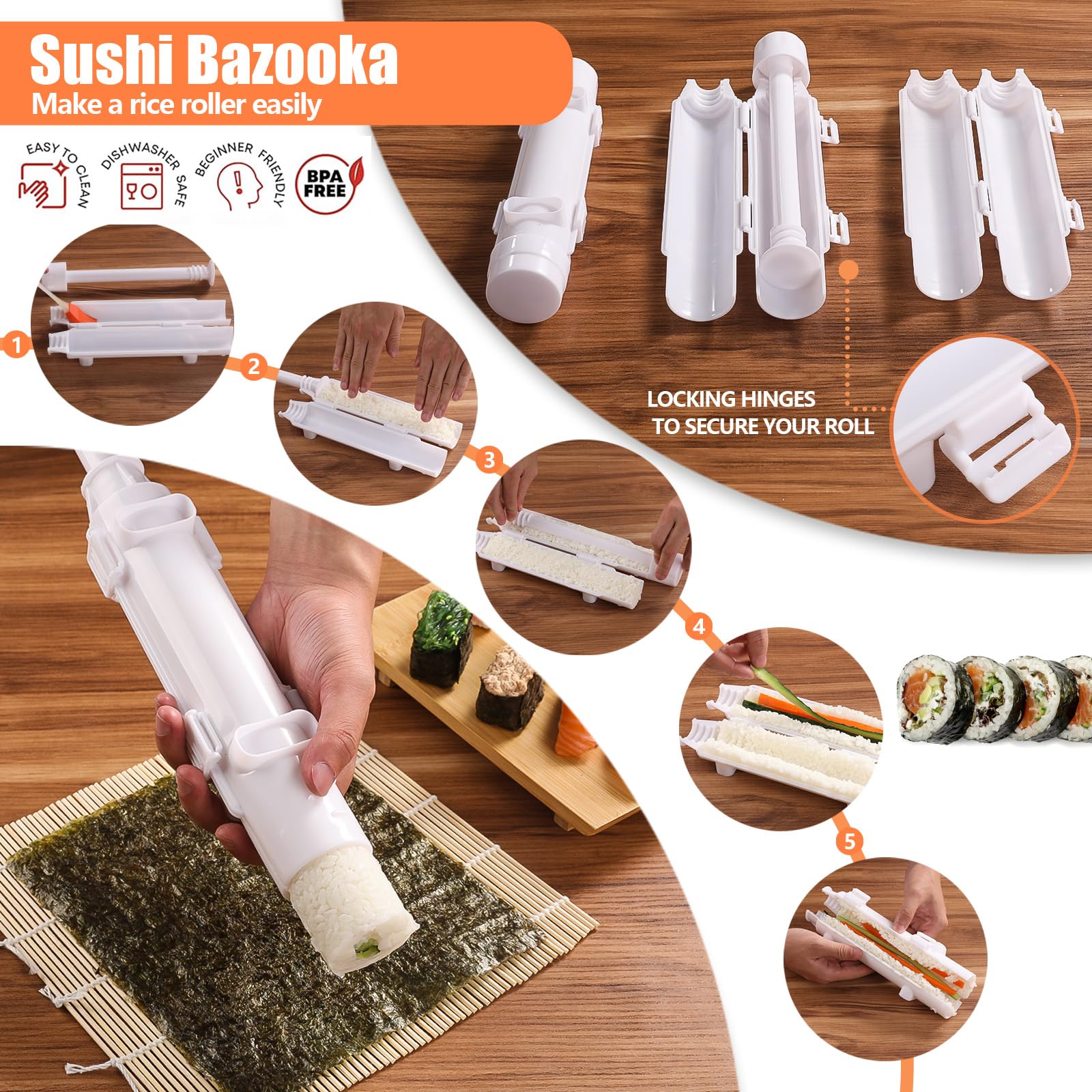 Beegofly bamboo sushi mat helps roll neat, uniform sushi.