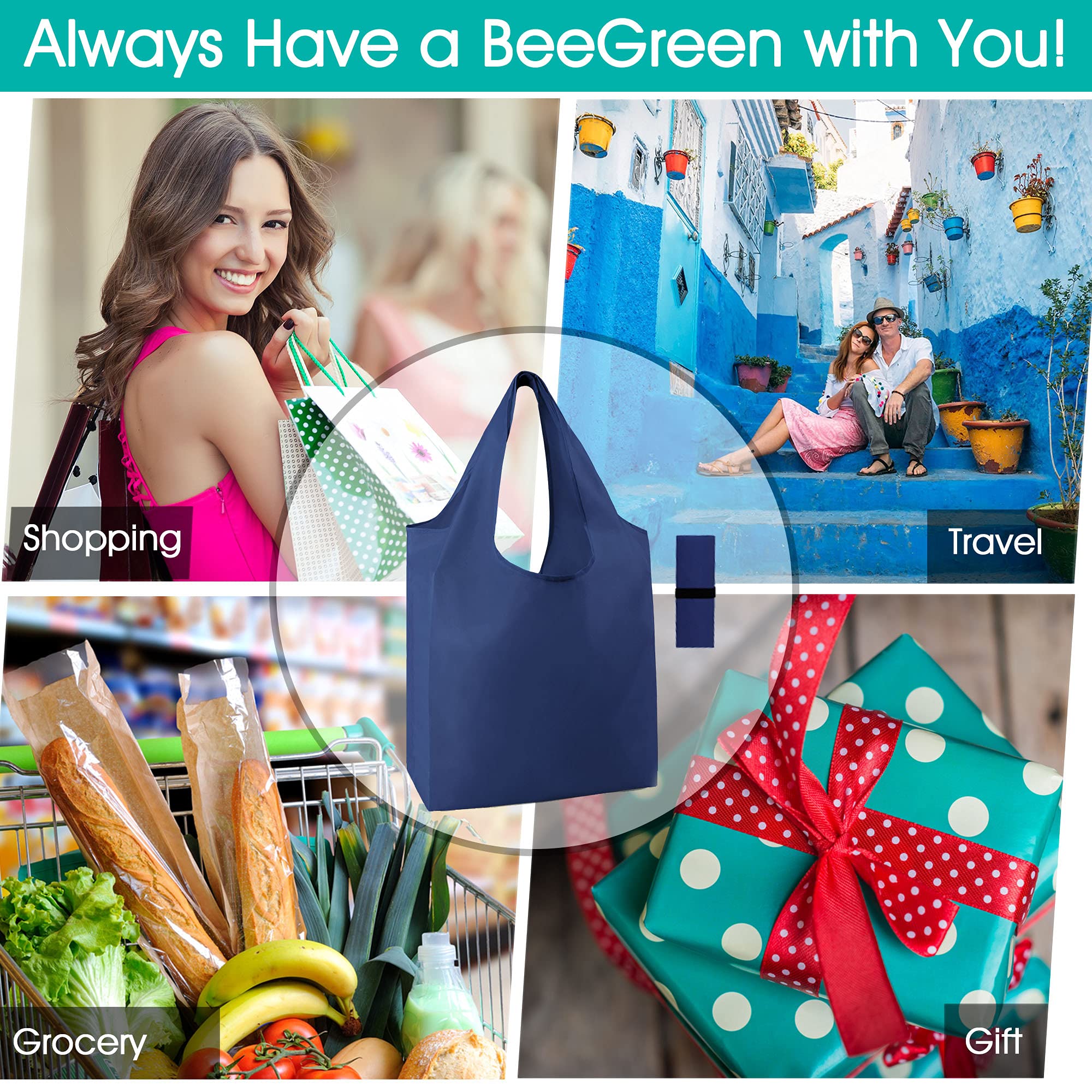 BeeGreen machine-washable reusable bags ready for daily reuse.
