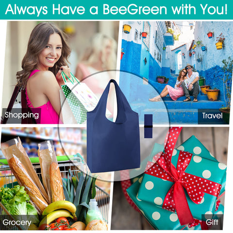 BeeGreen machine-washable reusable bags ready for daily reuse.