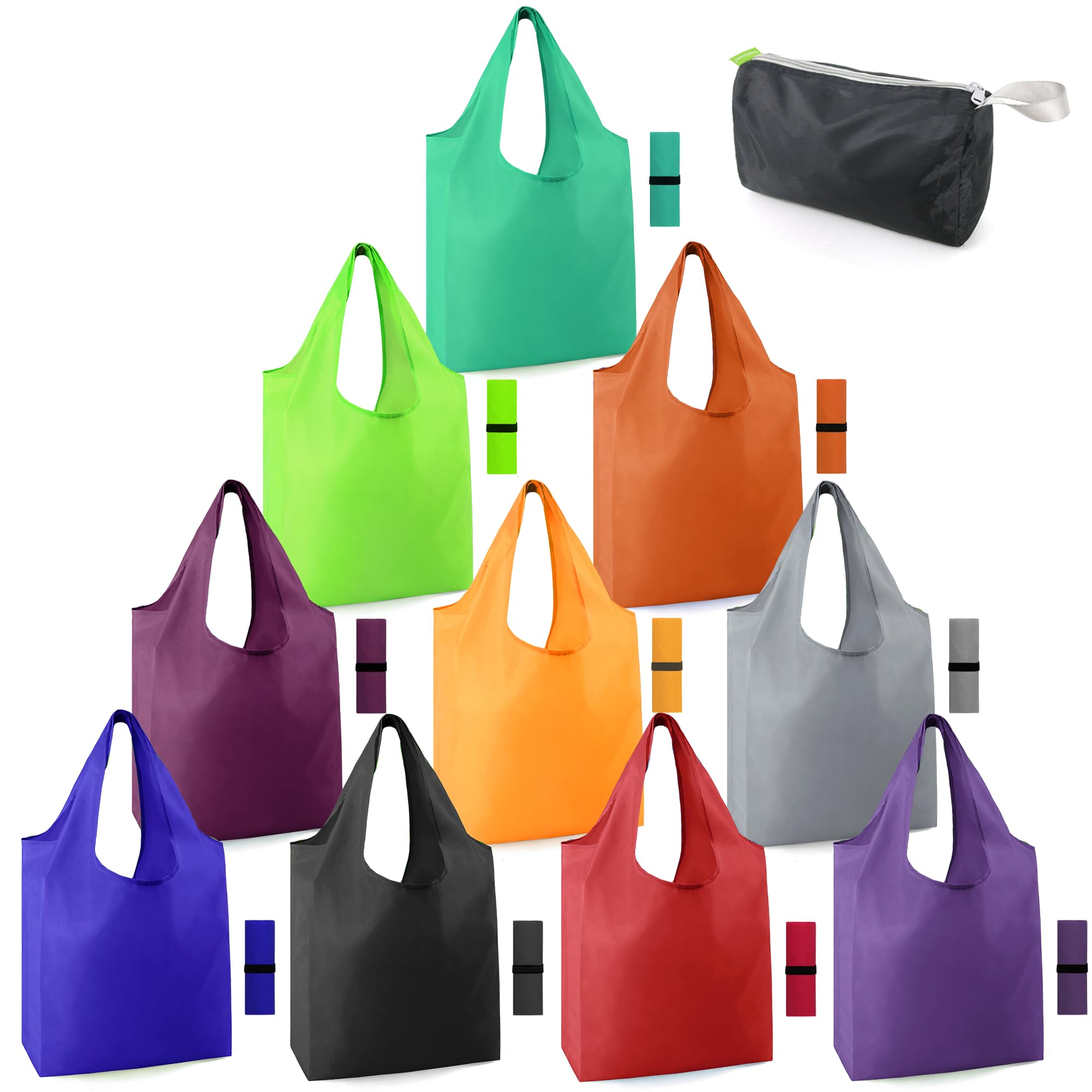 BeeGreen colorful 10-pack bags provide color-coded organization for groceries and errands.