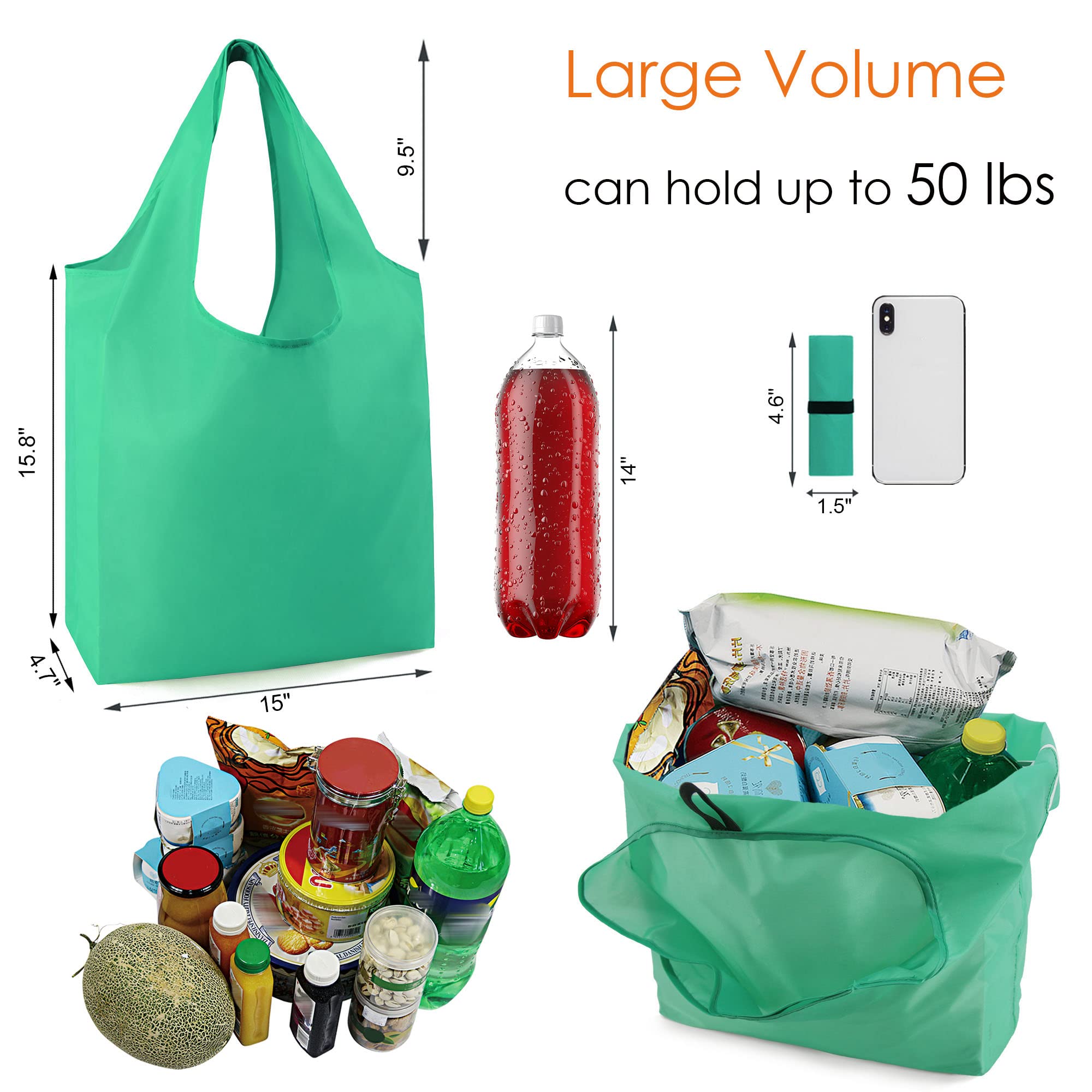 BeeGreen extra-large 50-lb bags handle heavy groceries with reinforced seams for lasting daily use.
