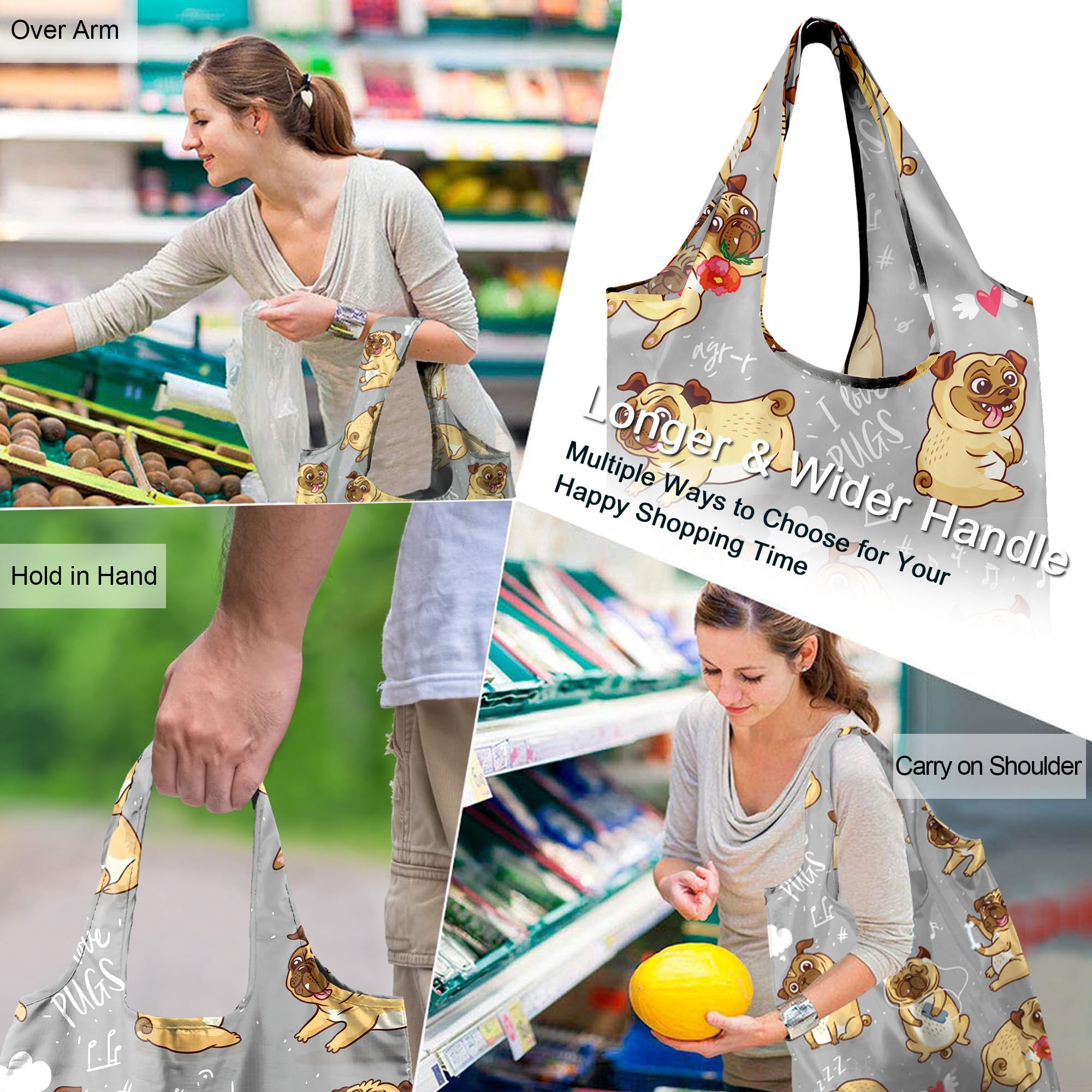 BeeGreen dog lovers bags foldable design fits in a purse for on-the-go shopping.