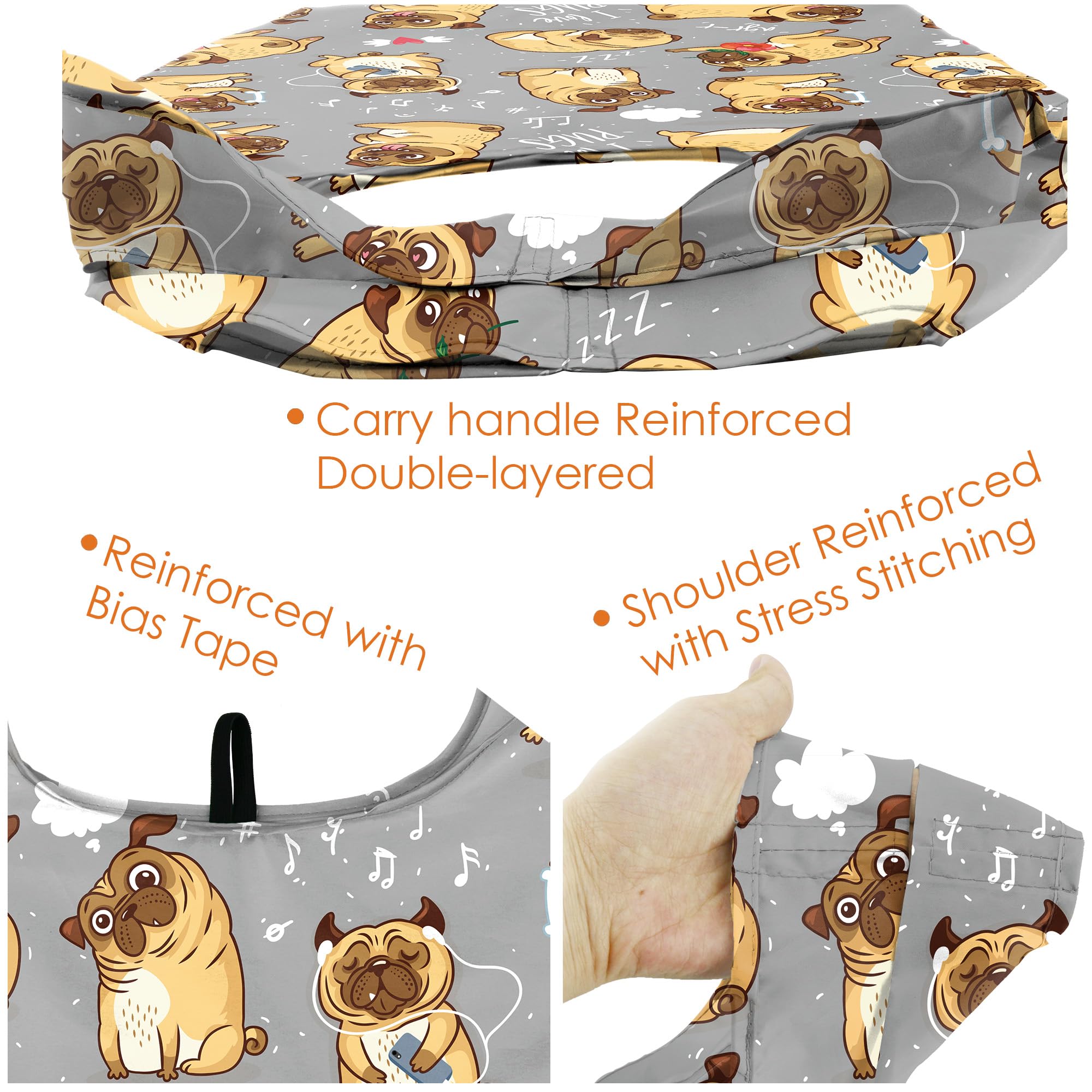 BeeGreen dog lovers bags large-capacity tote handles 50 lbs of groceries.
