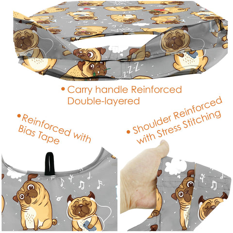 BeeGreen dog lovers bags large-capacity tote handles 50 lbs of groceries.