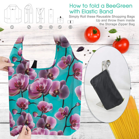 BeeGreen durable polyester tote with reinforced seams, ready for repeated use.