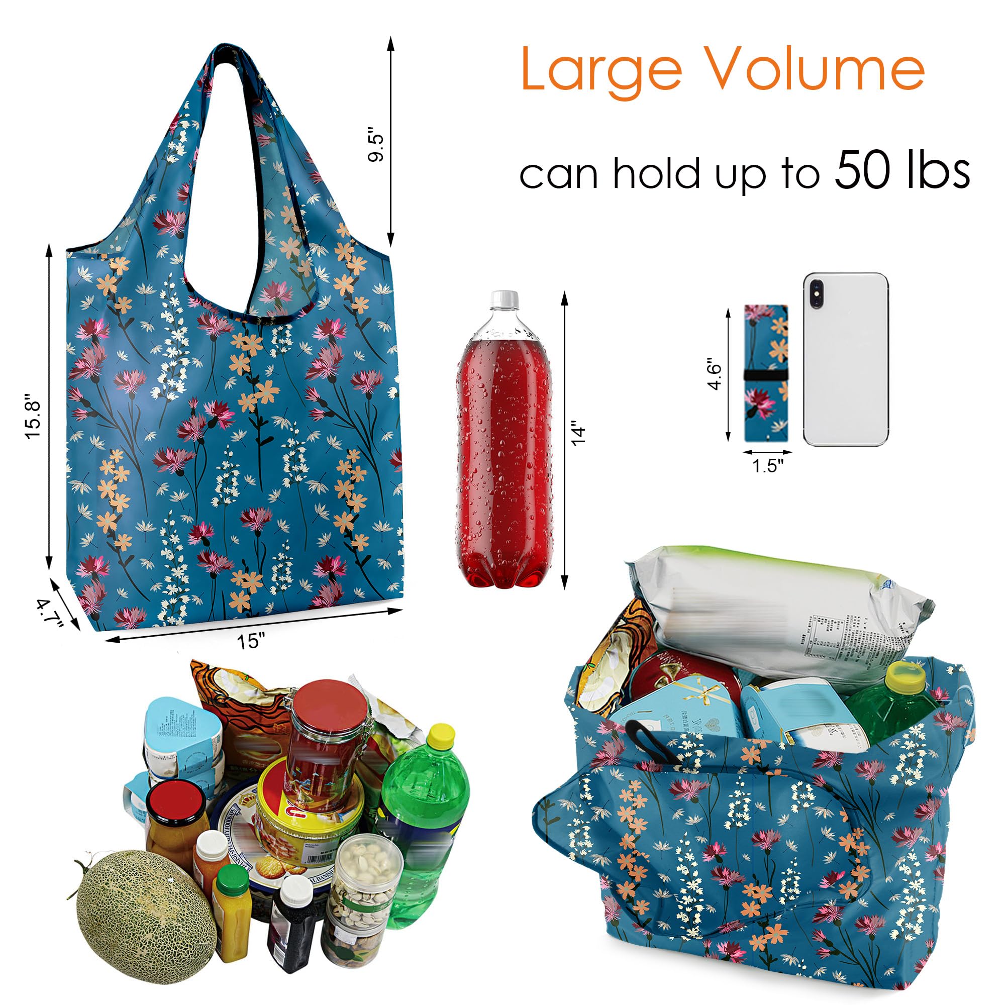 BeeGreen flowering shrub pattern tote highlighting versatile style for travel or groceries