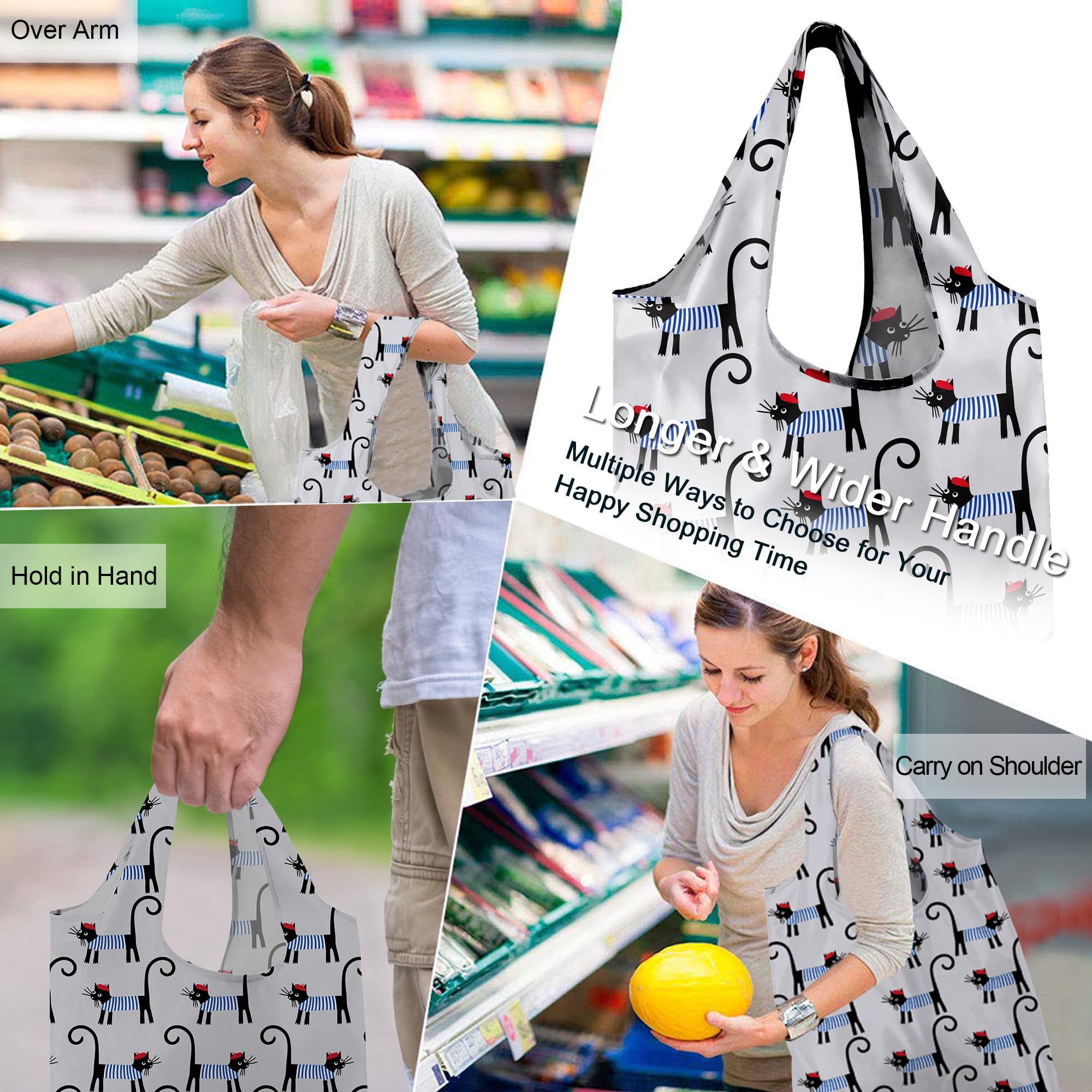 BeeGreen portable packable bags tucked into a backpack for shopping on the go