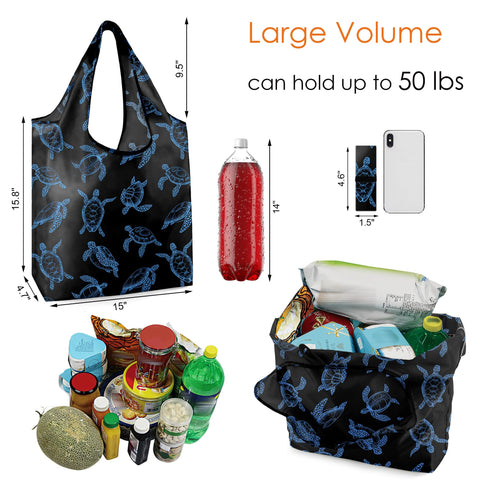 BeeGreen Sea Turtle Lovers mermaid-scale pattern bag ideal for shopping and travel.