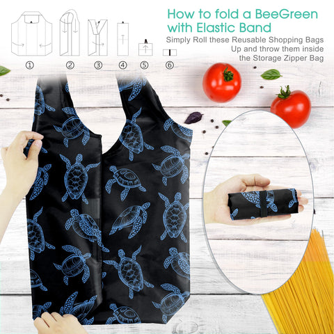 BeeGreen Sea Turtle Lovers whale-design tote supports heavy groceries and everyday use.