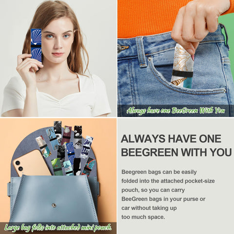 BeeGreen wide-handled tote offers comfortable shoulder carry during full trips.
