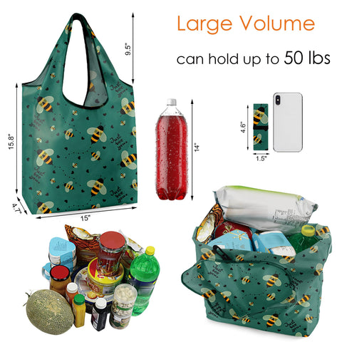 BeeGreen xlarge-capacity grocery tote holds 50 lbs for heavy shopping