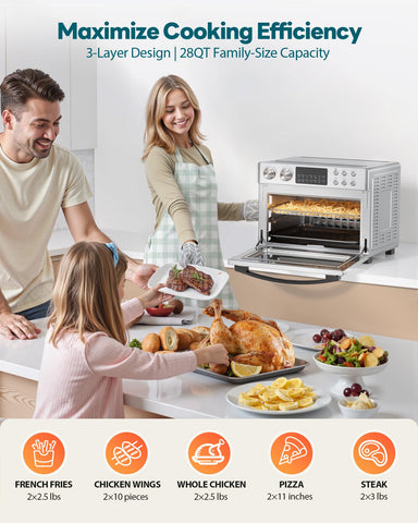 Beelicious Pro 28QT interior with 3-layer rack for multi-dish meals
