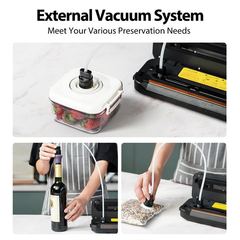 Beelicious Pro built-in cutter shows easy bag sizing during prep.