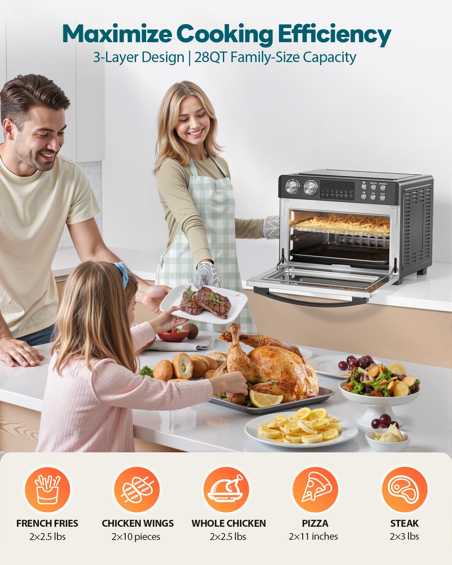 Beelicious Pro Next-Gen HeatWave convection promotes even browning across foods