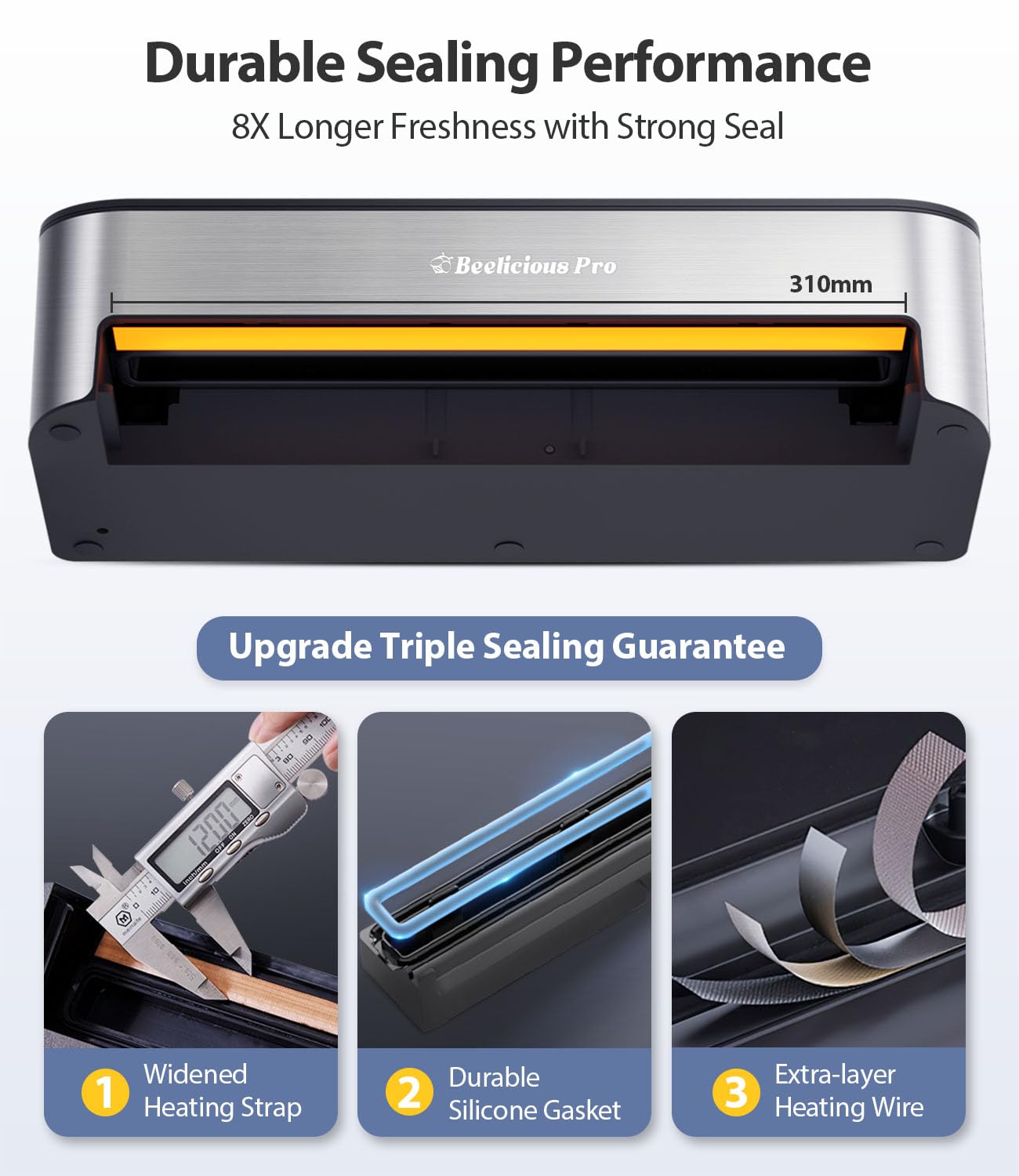 Beelicious Pro PressFree air hose attachment supports versatile sealing setups.