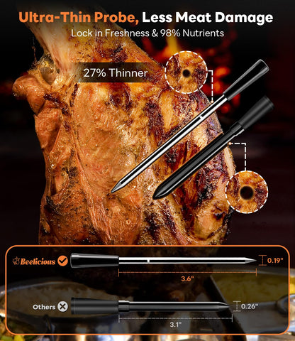 Beelicious Pro heat-resistant probe withstands high-heat grilling.