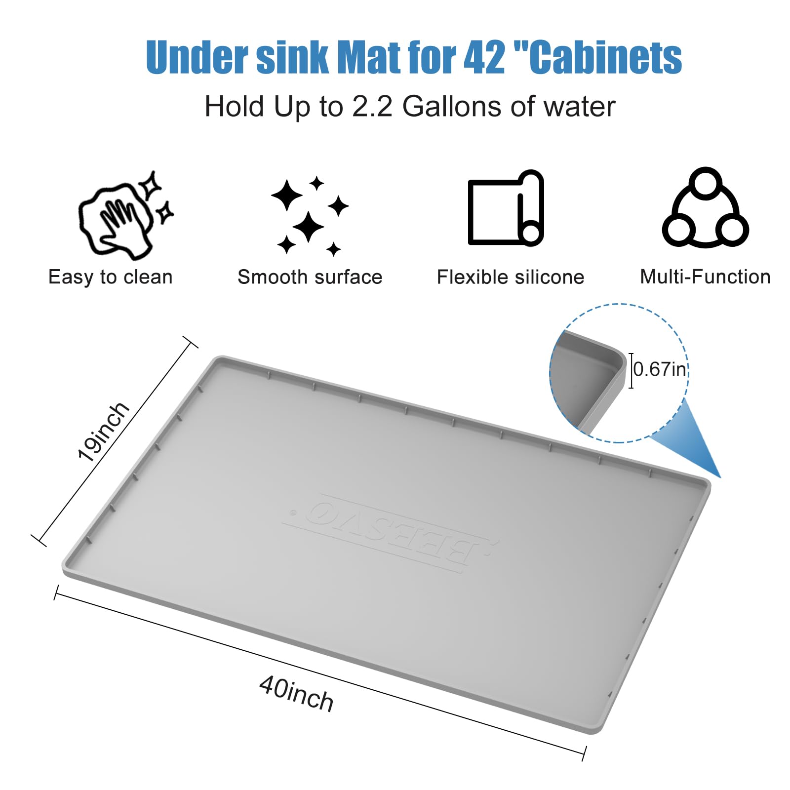 BeesVo silicone mat close-up shows flexible, easy-clean surface.
