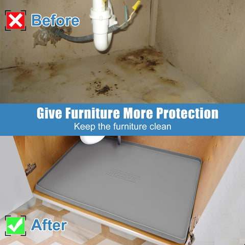 BeesVo waterproof silicone surface helps keep cabinet bottoms dry after spills.