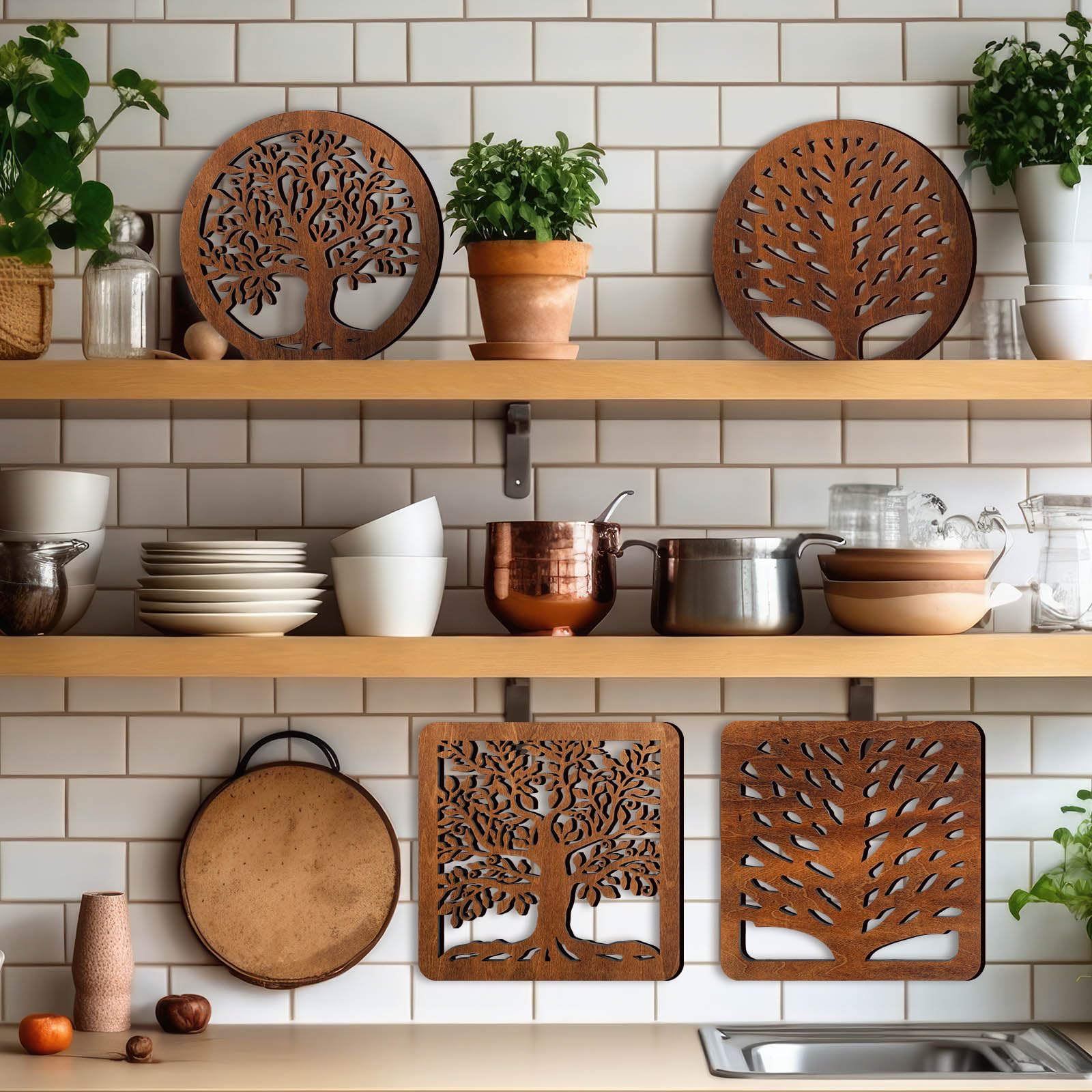 Beeveer trivet holder storage rack keeps trivets organized and accessible.