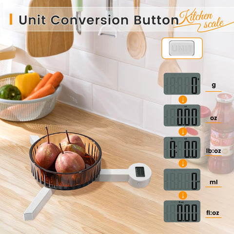 Beewin portable kitchen scale with a compact design ideal for drawers.