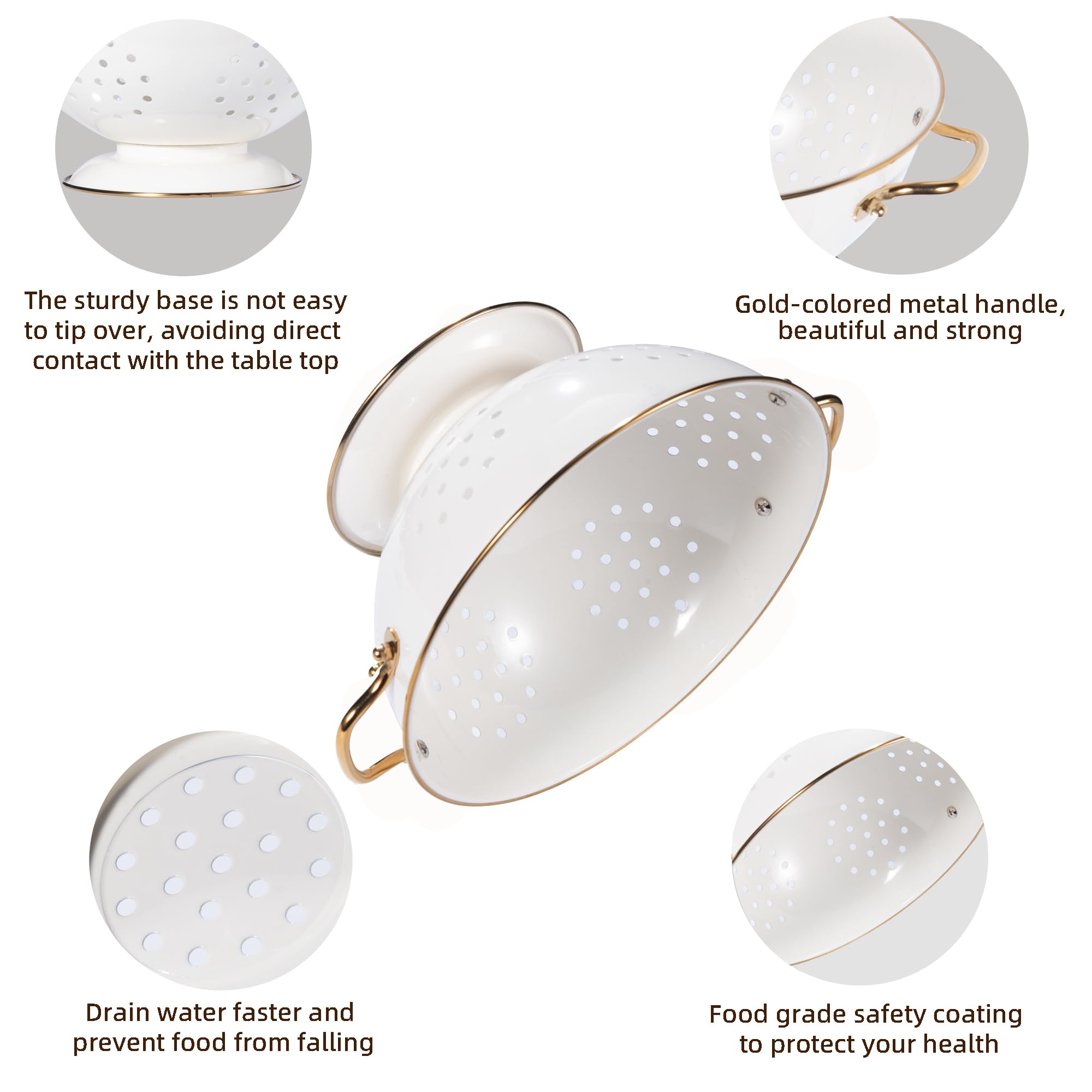 BeFare base anti-tip close-up emphasizes stable handling during rinse and drain.