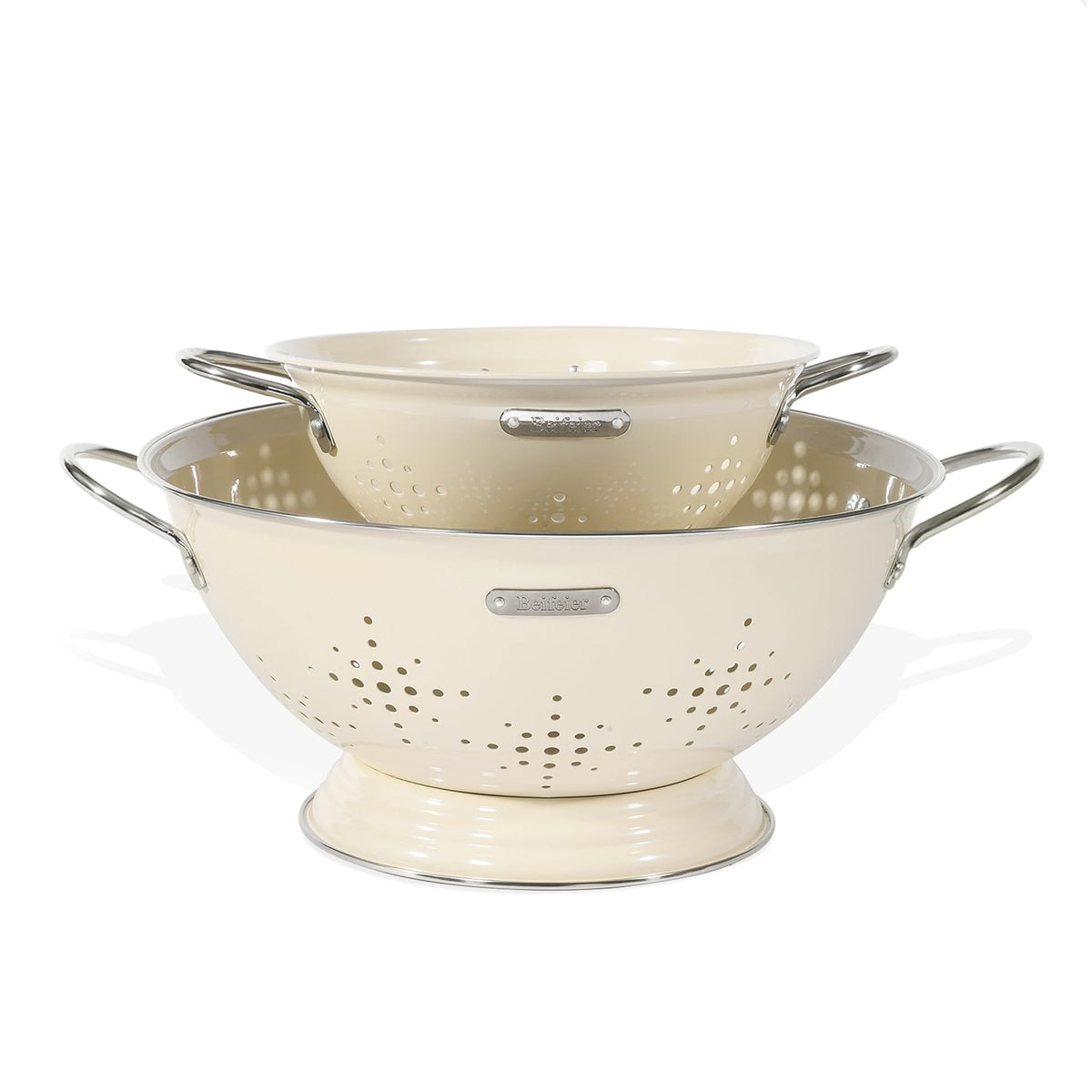 BeFare 2qt metal colander with sturdy handle for easy rinsing