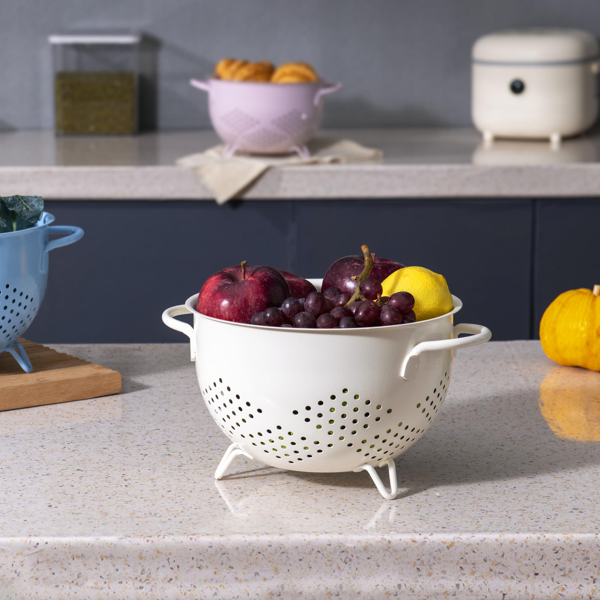 BeFare cream colander care cleaning illustration with wipe dry after use