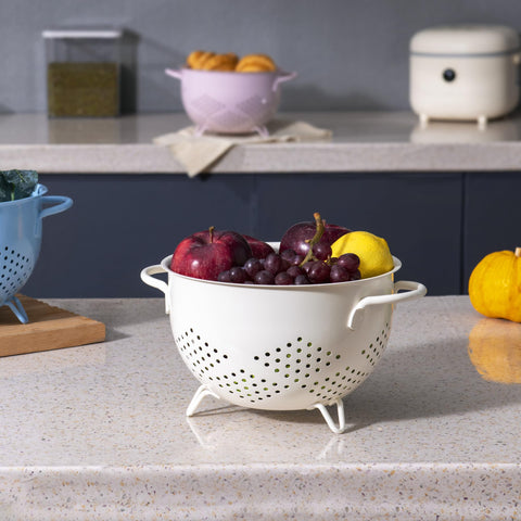 BeFare cream colander care cleaning illustration with wipe dry after use
