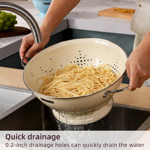 BeFare powder-coated colander finish resists rust for long-lasting performance