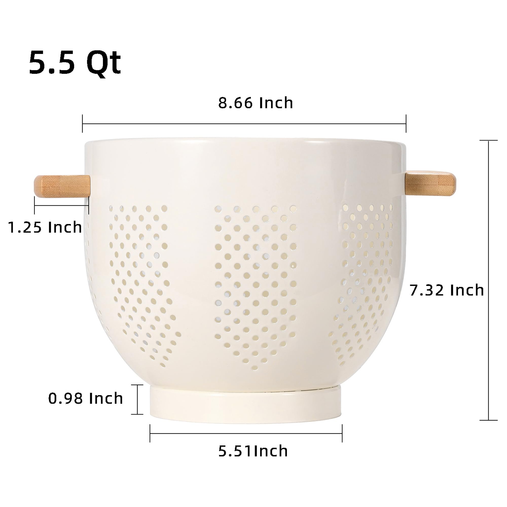 BeFare colander shows a sturdy base for stable rinsing on the counter