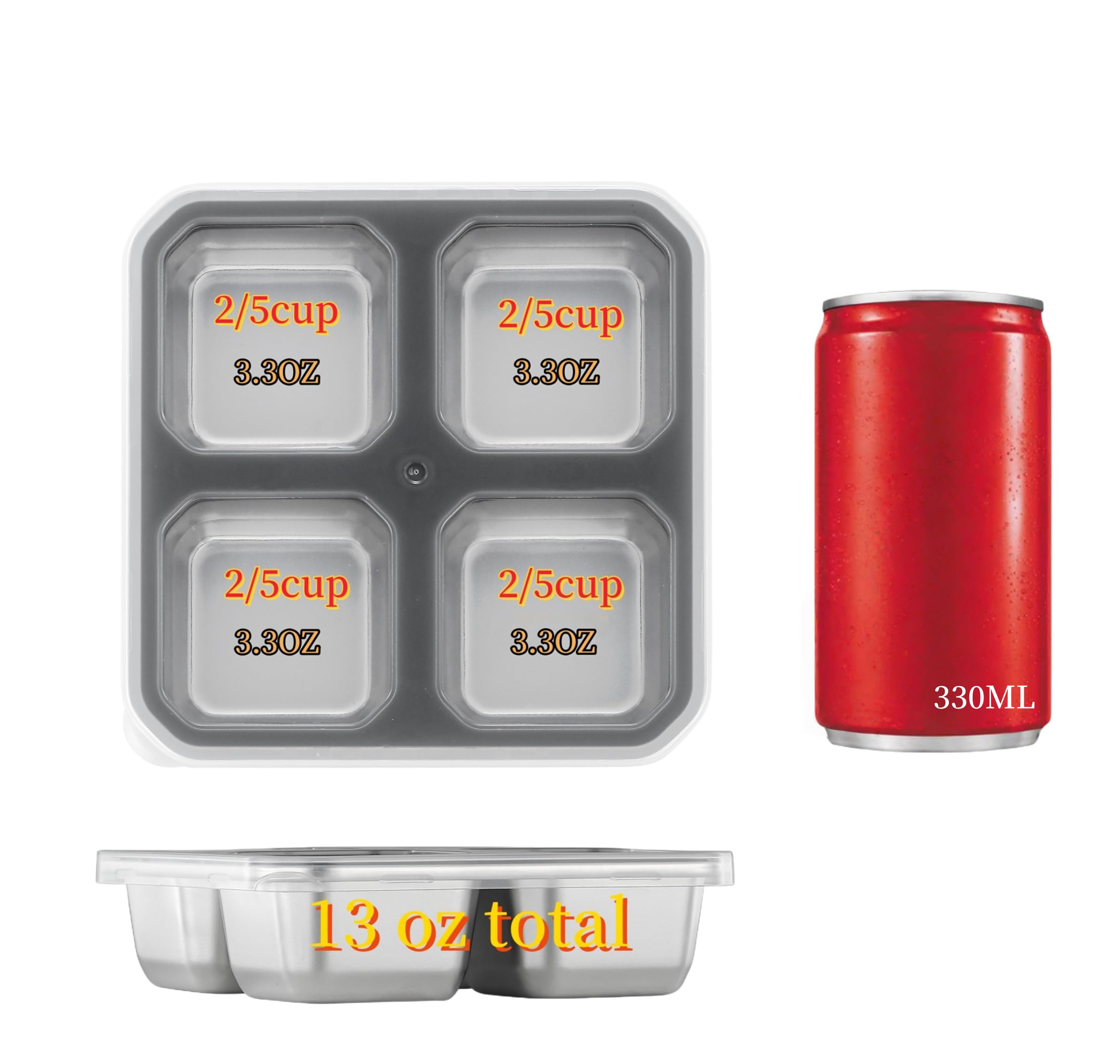 BEFOY transparent-lid snack container shows contents clearly and prevents mix.