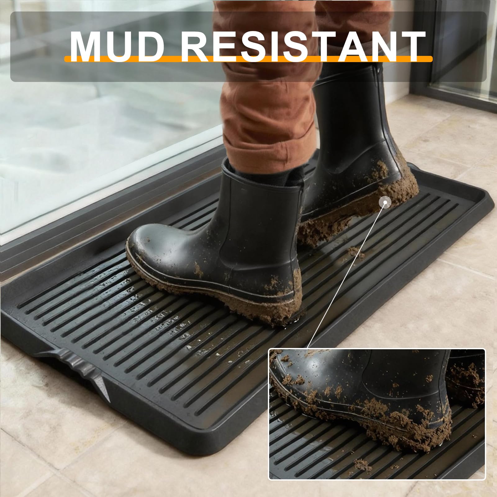 BEHERO boot tray mat easy to clean with rinse